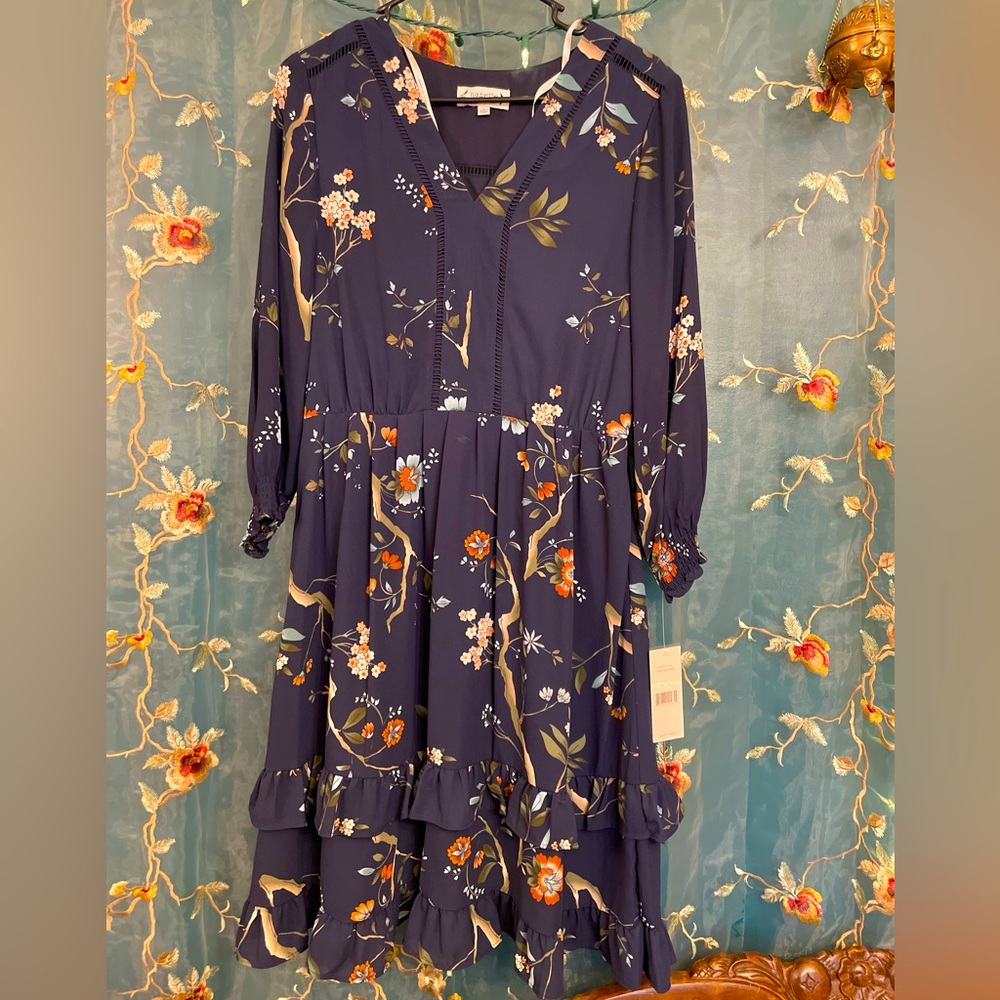 NWT Beautiful, Nanette Lepore A-Style Floral Ruffle Dress
